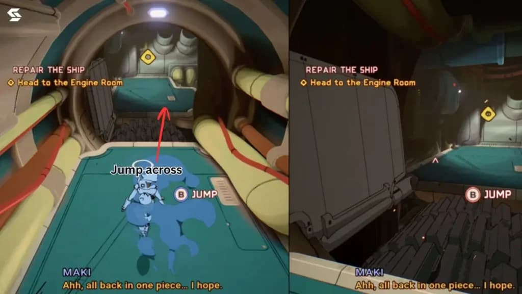 jumping across the cog