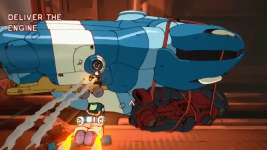Omura and maki delivering engine to jaga
