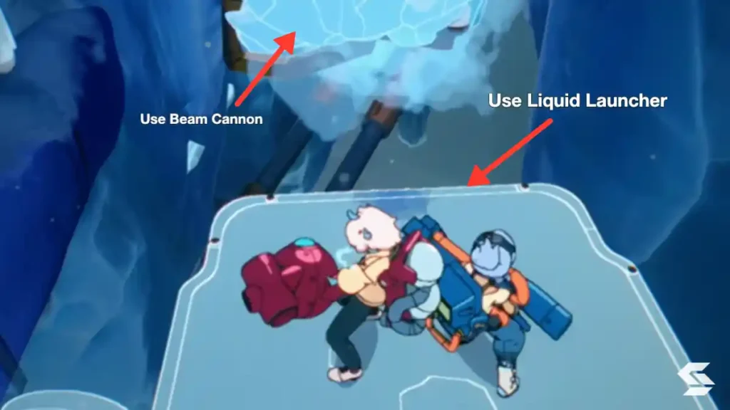 freeze platform using liquid launcher