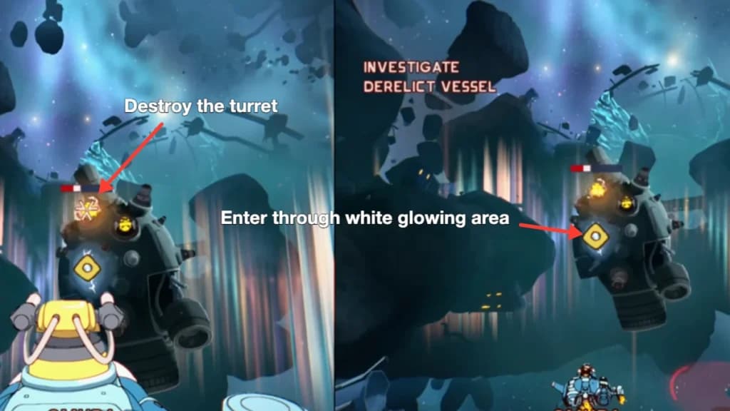 shooting down turret in orbtals