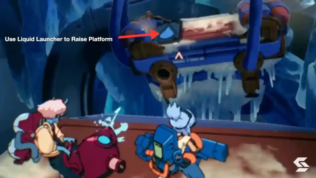 using liquid launcher to raise platform