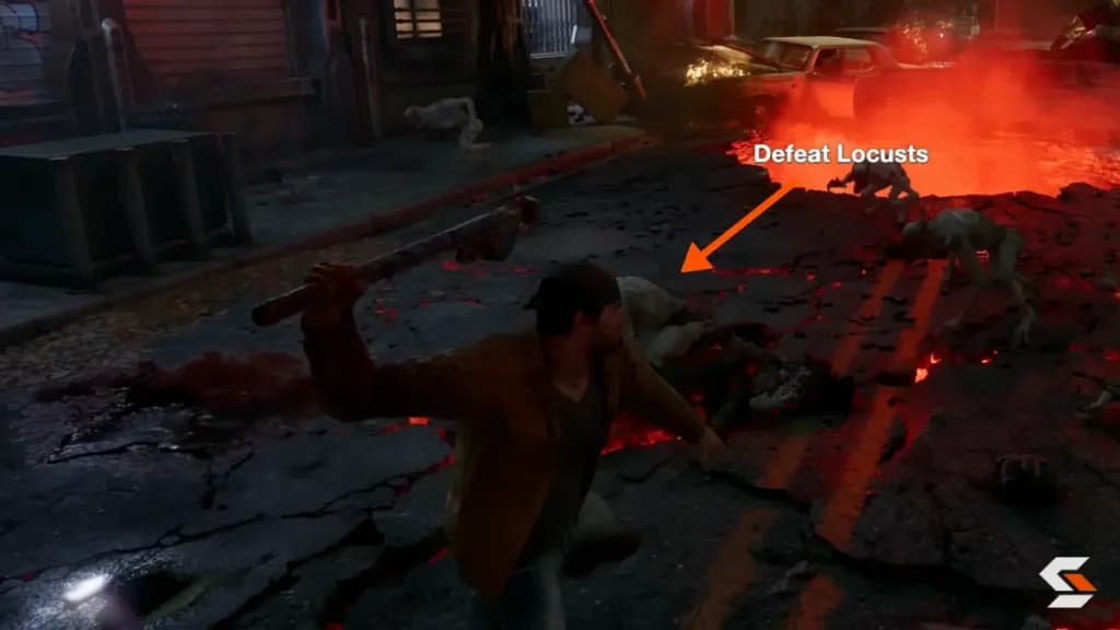 Marcus killing locusts in gears of war e day