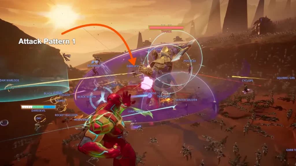 Marvel Rivals Path to Doomsday Avengers Endgame thanos phase 1 attack pattern