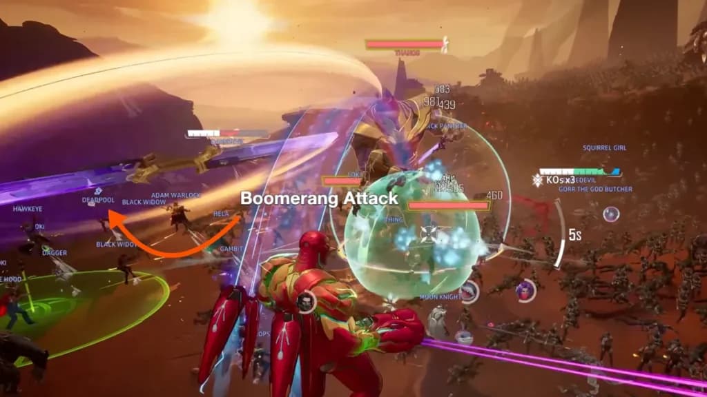 Marvel Rivals Path to Doomsday Avengers Endgame thanos sword throw