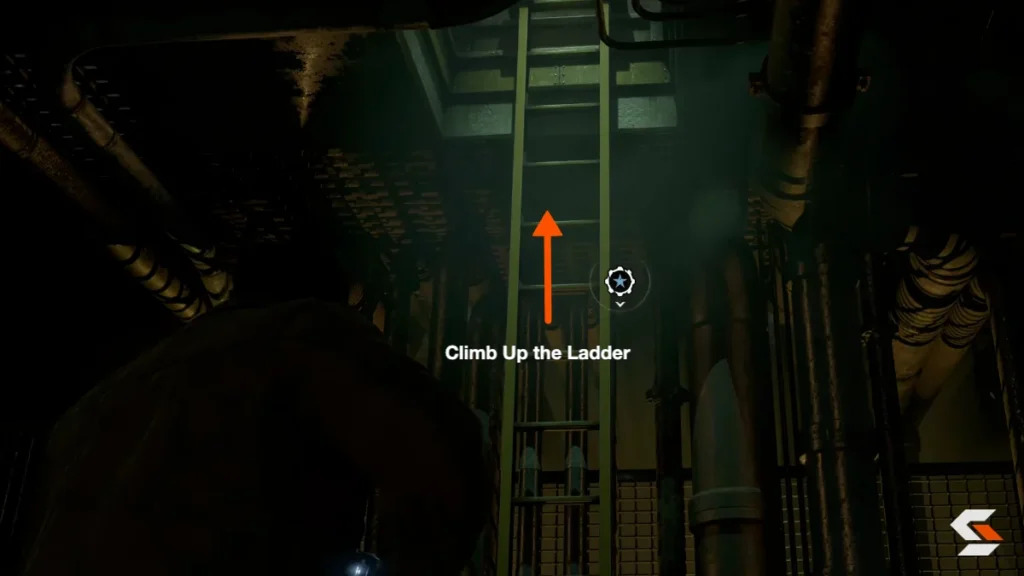 marcus climbing up the ladder