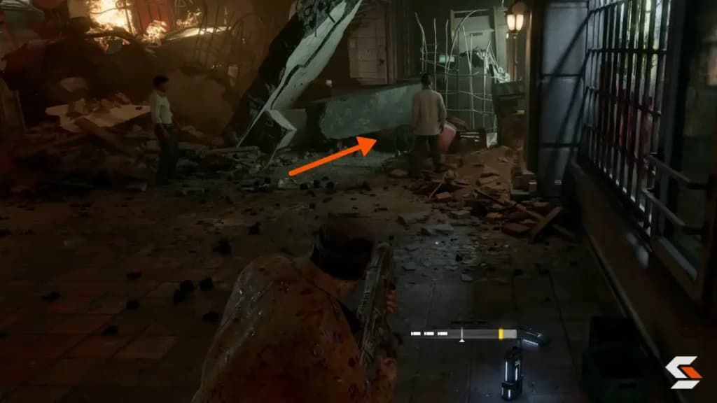 marcus moving the rubble for civilian to escape