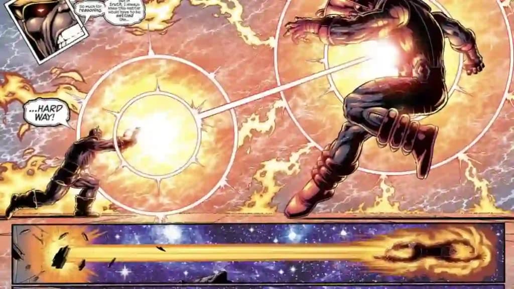thanos using beams from hands in marvel comics